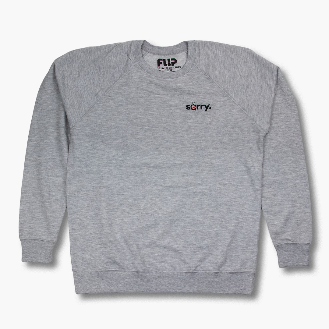 Sorry 20th Embroidered Crewneck - Heather Grey – flipskateboards